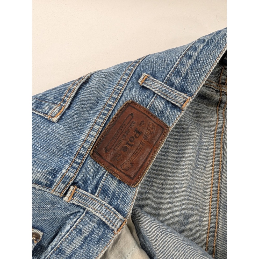 Vintage Polo Ralph Lauren Mens Jeans 42x32" in Straight Leg USA Made Medium Blue - Picture 5 of 11